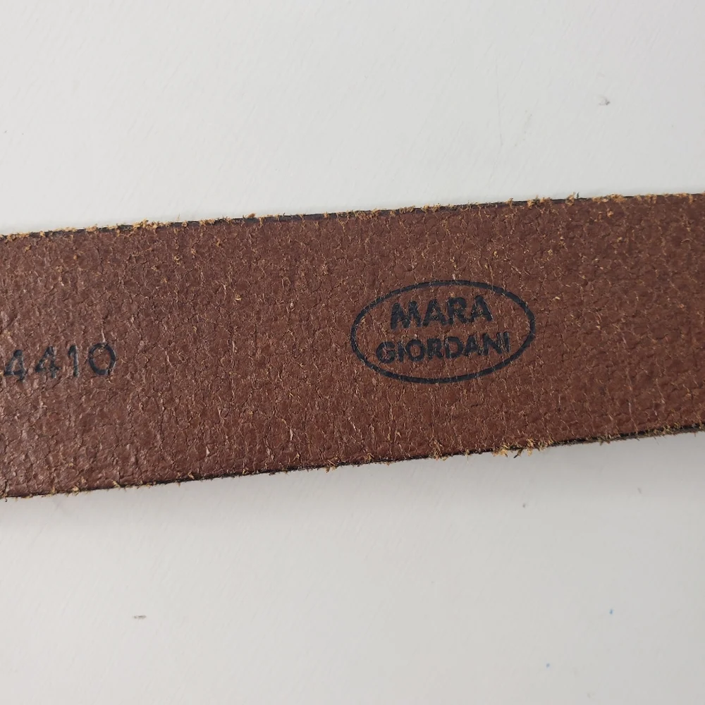 Vintage Handmade Belt Italy Brass Buckle Leather Grunge Unisex Rodeo West 35